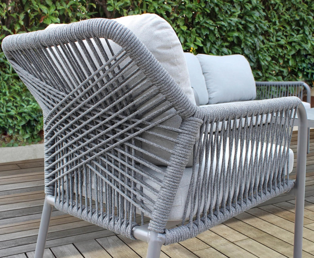 salotto da giardino in alluminio 4 posti D.148x78x79/P.70x78x79/T.100x55x45 - GIG