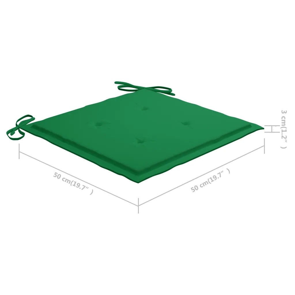 Sedie da Giardino 8 pz con Cuscini Verdi in Massello di Teak 3073063