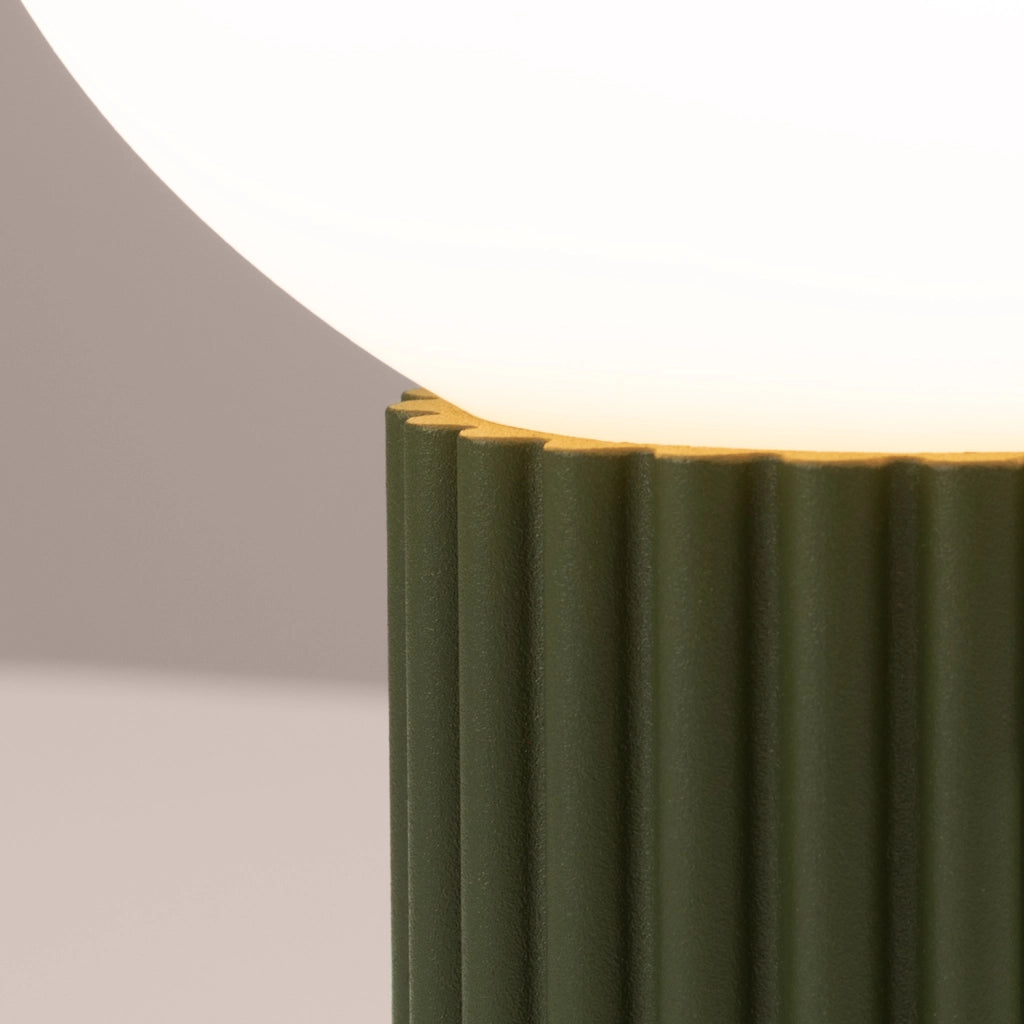 Lampada tavolo Pure Lume SFERA verde oliva, sfera vetro G9