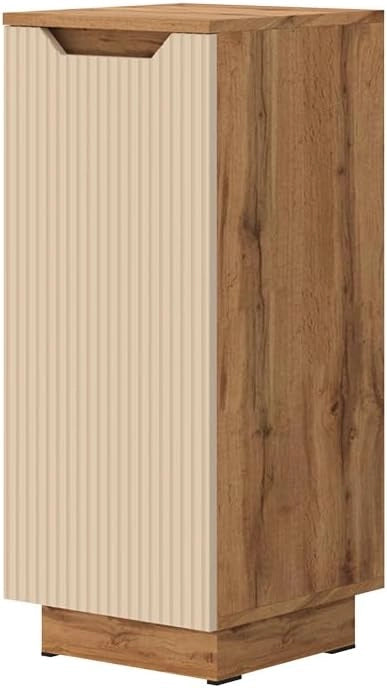 mobiletto bagno Lotta, Rovere/cashmere a righe, 33.4 x 81.9 cm