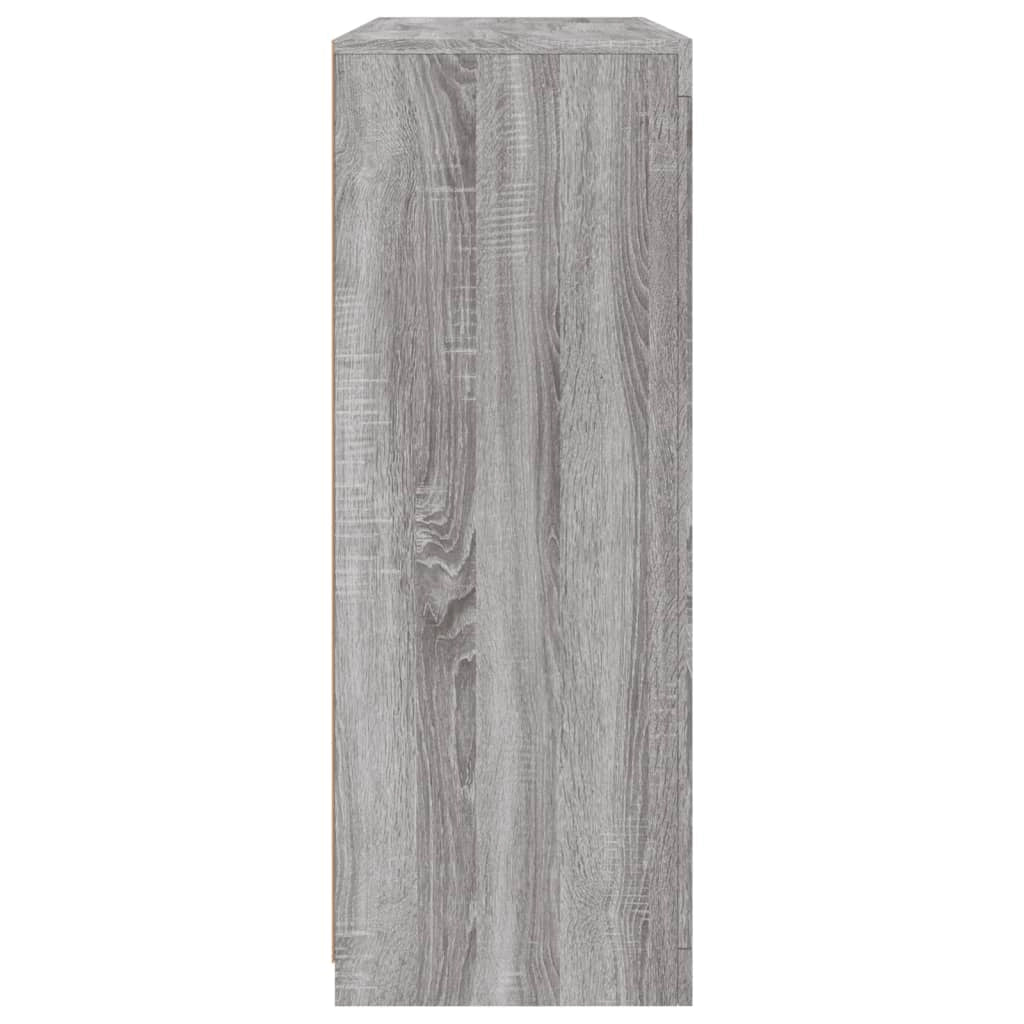 Buffet credenza cassettiera armadio mobile contenitore organizer per cucina soggiorno salotto con luci a LED 3 pezzi legno ingegnerizzato Sonoma grigio 02_0037231