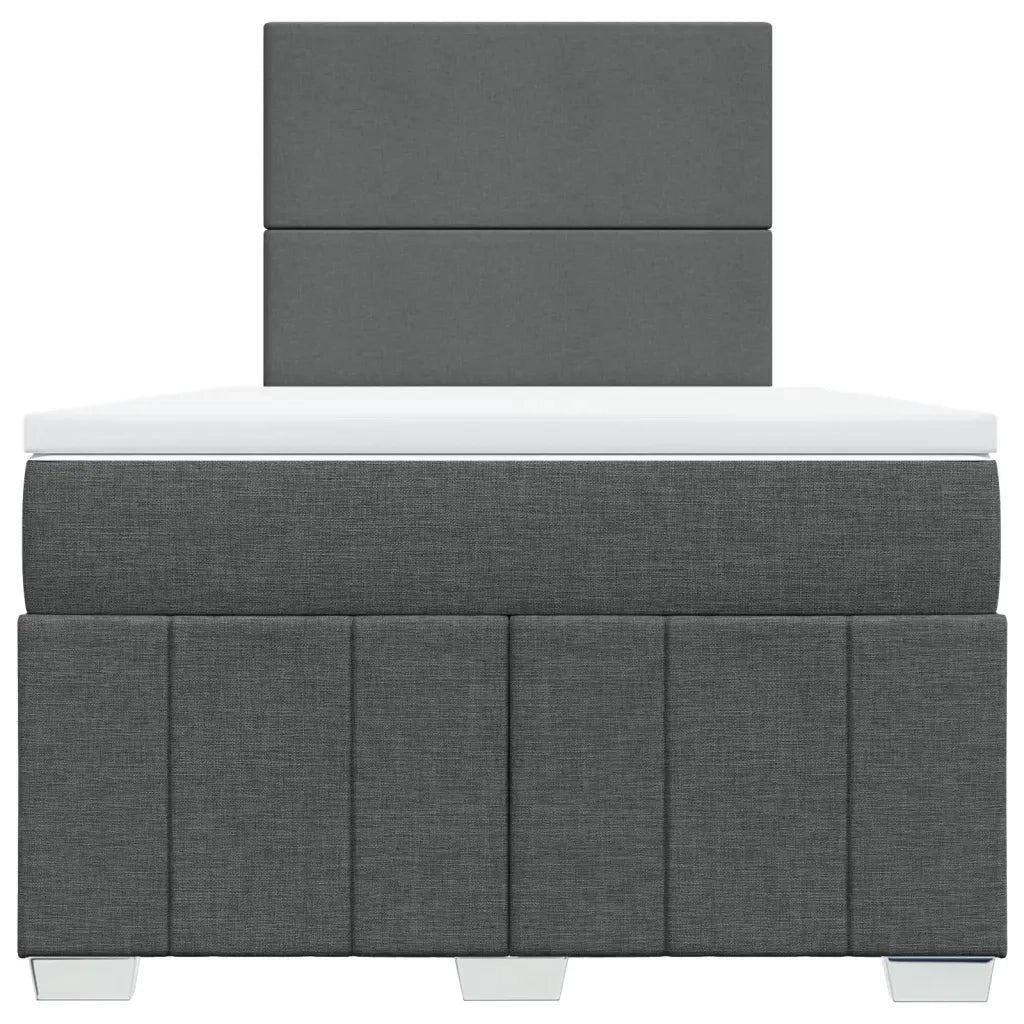 Giroletto a Molle con Materasso Grigio Scuro 120x200 cm Tessuto