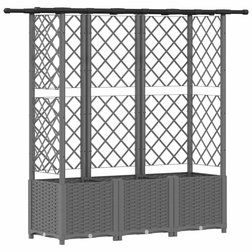 Letto Rialzato con Griglia e Tetto Grigio Chiaro PP 42032597