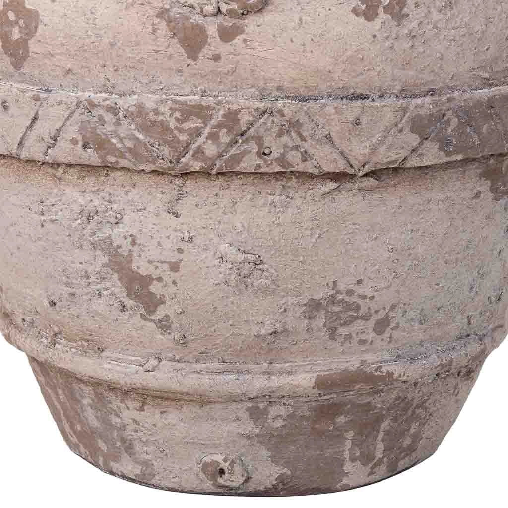 Vaso decorativo color pietra, 38x34x34h cm