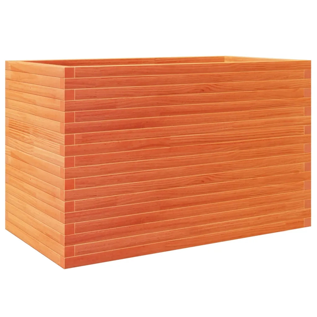 Fioriera | Cassetta per fiori | Vaso Giardino Marrone Cera 110x60x68,5 Legno Massello Pino