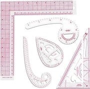 5 pezzi di carta da tagliare linea da cucire - modaiolo e metrico - linea curva per cucire e tagliare - attrezzo per curve per il disegno di moda