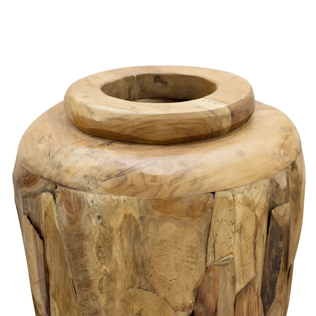 Vaso Decorativo-Fioriera 40x100 cm in Legno Massello di Teak