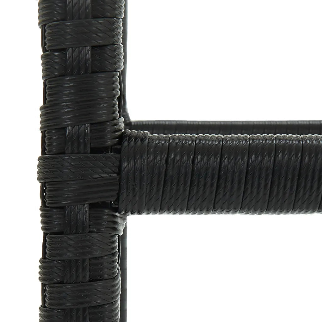 Sgabelli da Bar con Cuscini 3 pz Neri in Polyrattan 313440