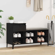 Mobile per scarpe con cassetto-Scarpiera Rovere nero 102 x 36 x 60 cm 680460