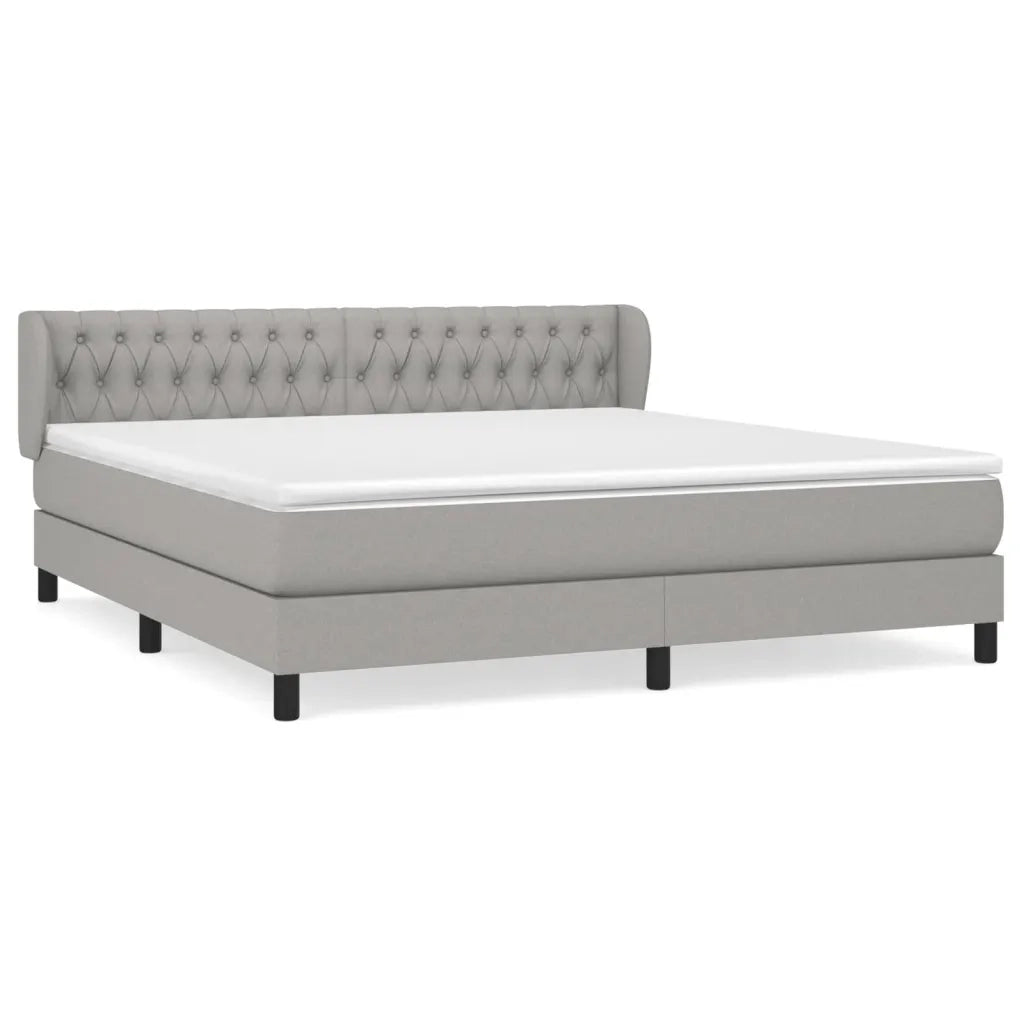 Giroletto a Molle con Materasso Grigio Chiaro180x200 cm Tessuto 3126501