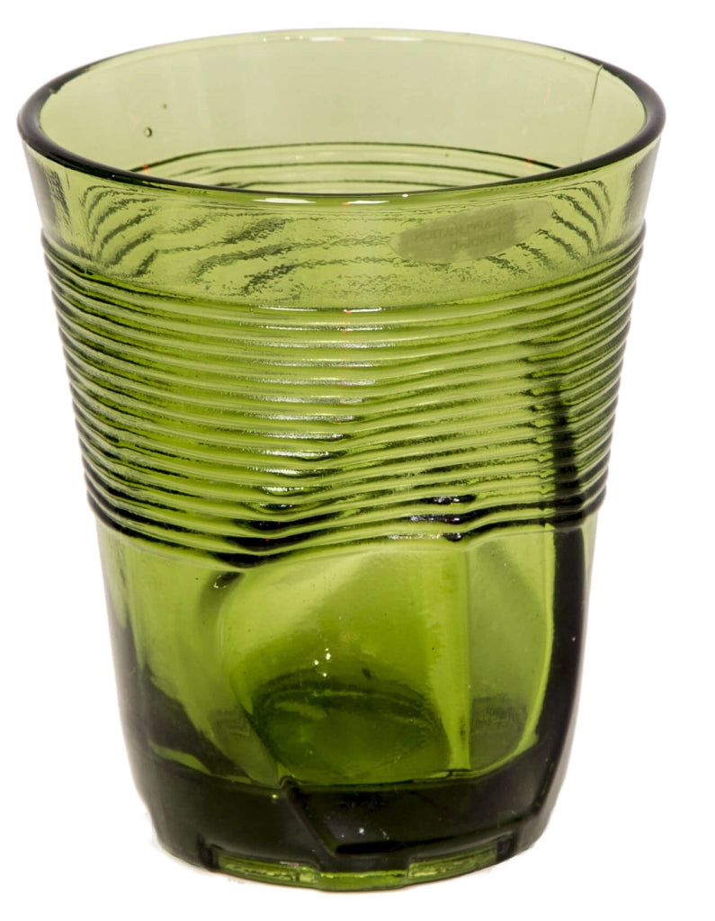 Set 6 Bicchieri Accartocciati 36 cl Ø9 cm in Vetro Pressato Kaleidos Verdi