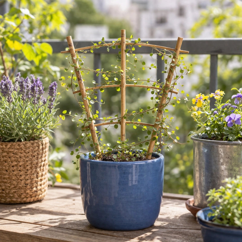 Scala portapiante in bambù KADAX, supporto per fiori, 26 cm, robusta, per pergola.