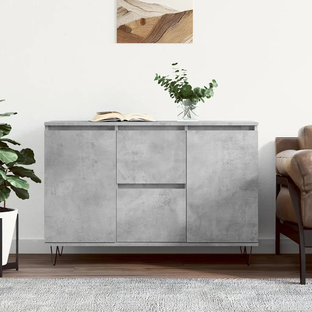 Credenza Grigio Cemento 101,5x35x70 cm in Legno Multistrato 827208