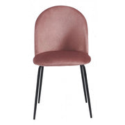 SEDIA BONNIE CON SEDUTA IN VELLUTO ROSA STRUTTURA IN METALLO NERO DIMENSIONI 45X55X82 CM