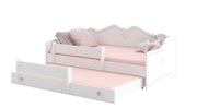 Letto matrimoniale EMMA II 160x80 con materasso - Bianco / Rosa