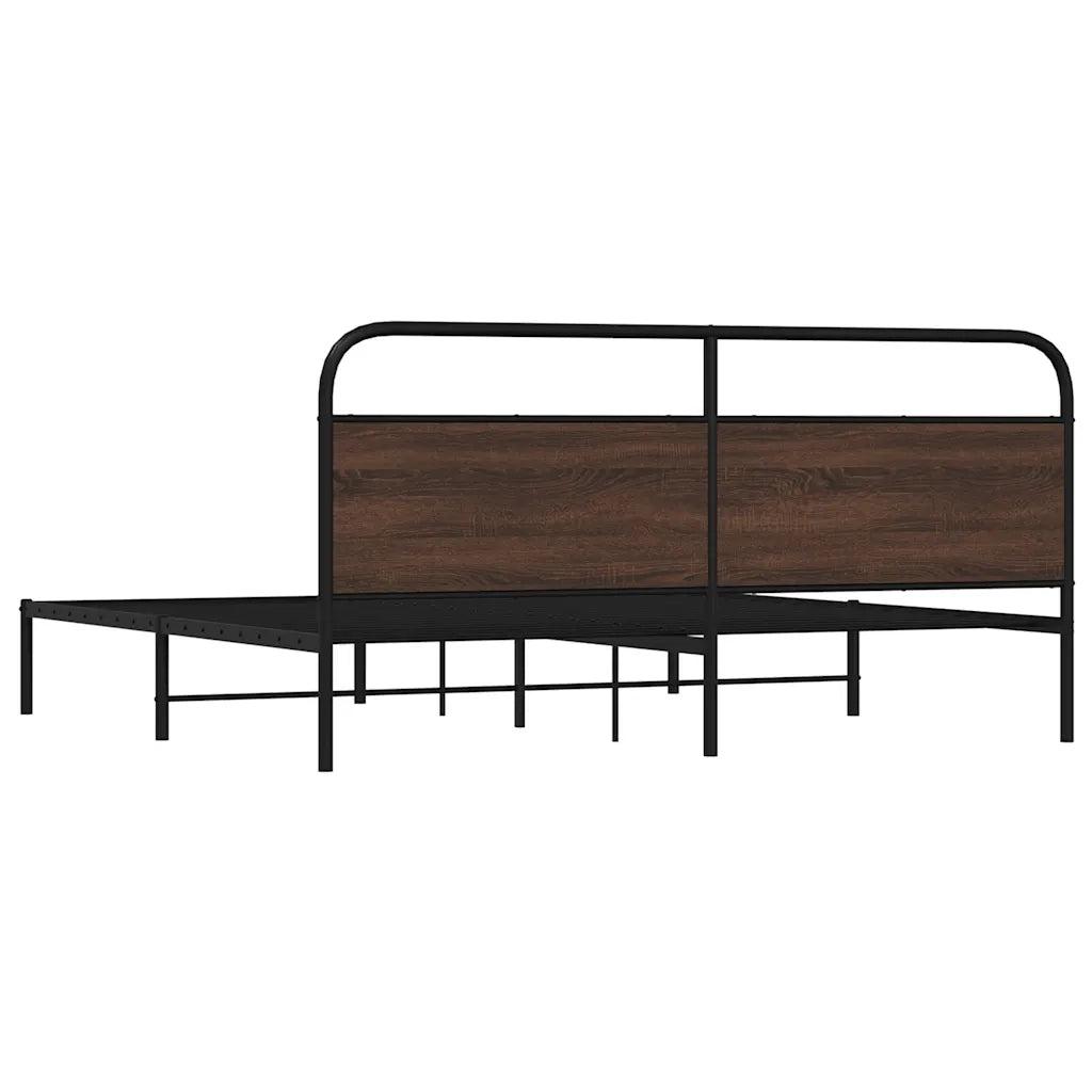 Giroletto senza Materasso in Metallo-Struttura Letto Rovere Marrone 180x200 cm 342202