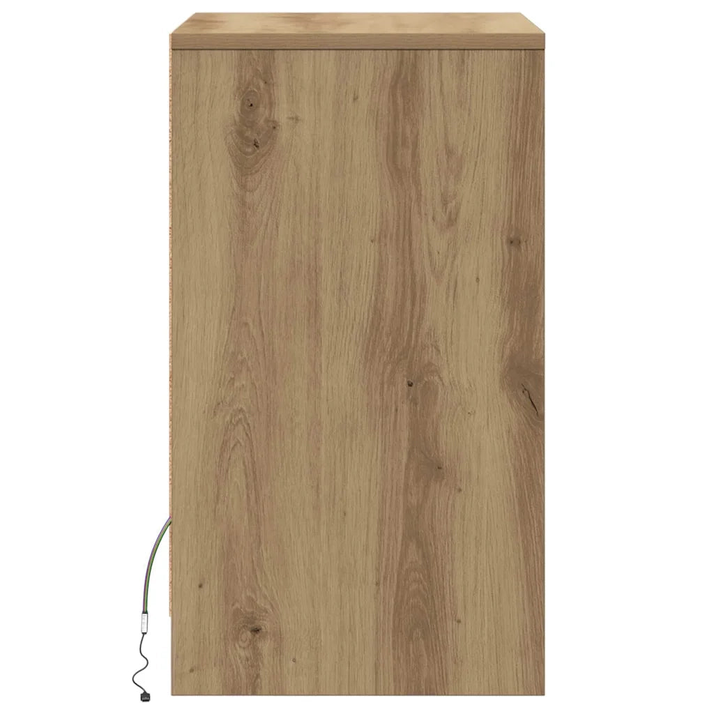 vidaXL Armadio da Letto LED 2 pcs rovere artigianale 38 x 34 x 61 cm