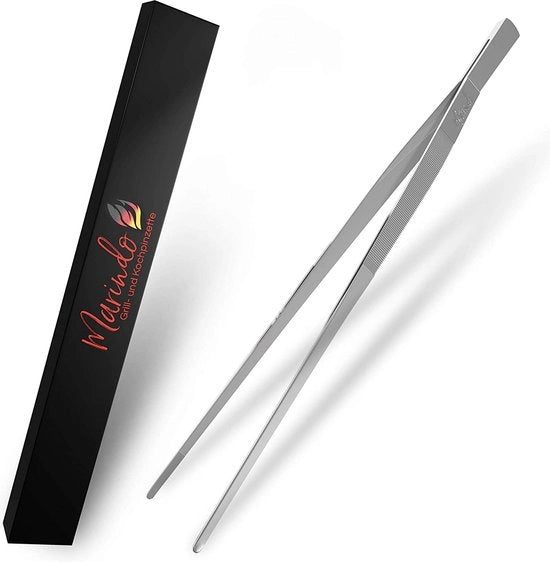 Pincetta grigliatore | lunghezza: 30cm | acciaio inossidabile | lavastoviglie | forma rettangolare | pincetta per carne | pincetta per spiedini