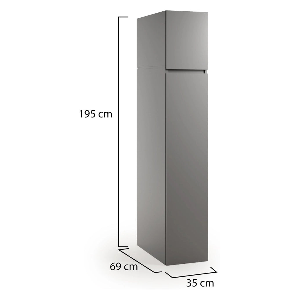Gilroy, Armadio Multiuso 2 Ante 3 Ripiani Made in Italy, 35x195h cm Grigio