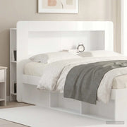 Testata del letto Bianco Lucido Legno ingegnerizzato