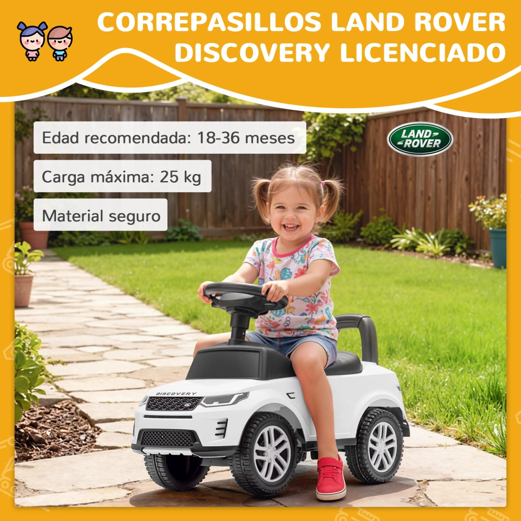 Correpasillos Land Rover con Almacenaje e Suoni per Bambini 18-36 Meses ¨C zephmum ¨C Bianco