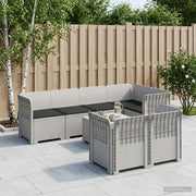 Divano 7 Posti da Giardino con Cuscini Aspetto Rattan PP Bianco 3444151