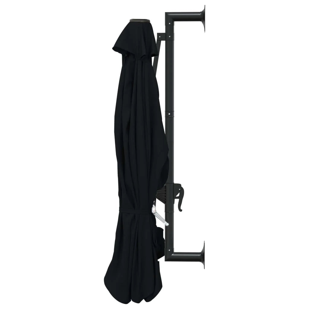 Ombrellone da parete con palo in metallo 300 cm nero 02_0008683