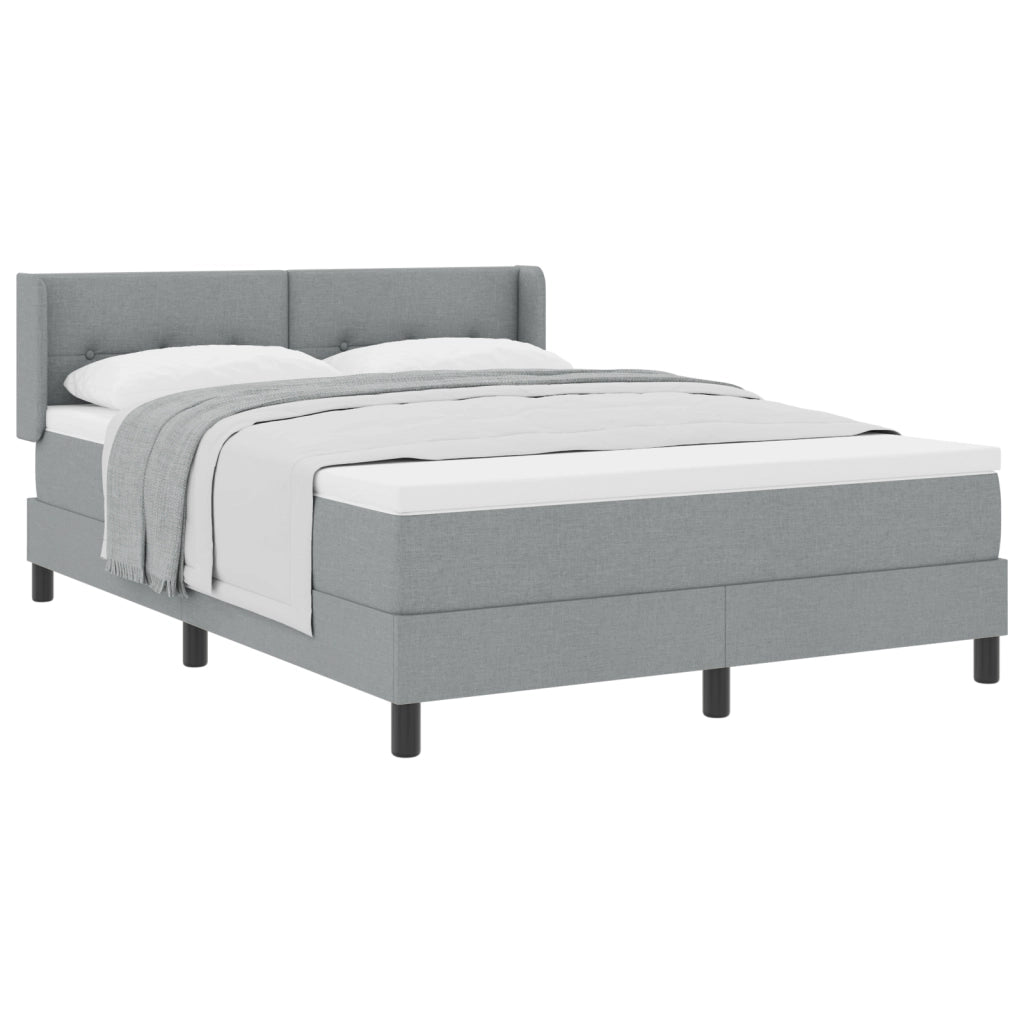 Letto a Box Spring  con Materasso Grigio Chiaro 140x190 cm Tessuto