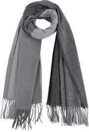 Sfondi per capelli in doppia faccia per donne, scialli invernali per donne, scialli per capelli con fiocchi morbidi, dimensioni 70 x 180 cm, colore grigio
