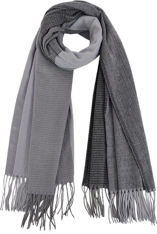Sfondi per capelli in doppia faccia per donne, scialli invernali per donne, scialli per capelli con fiocchi morbidi, dimensioni 70 x 180 cm, colore grigio