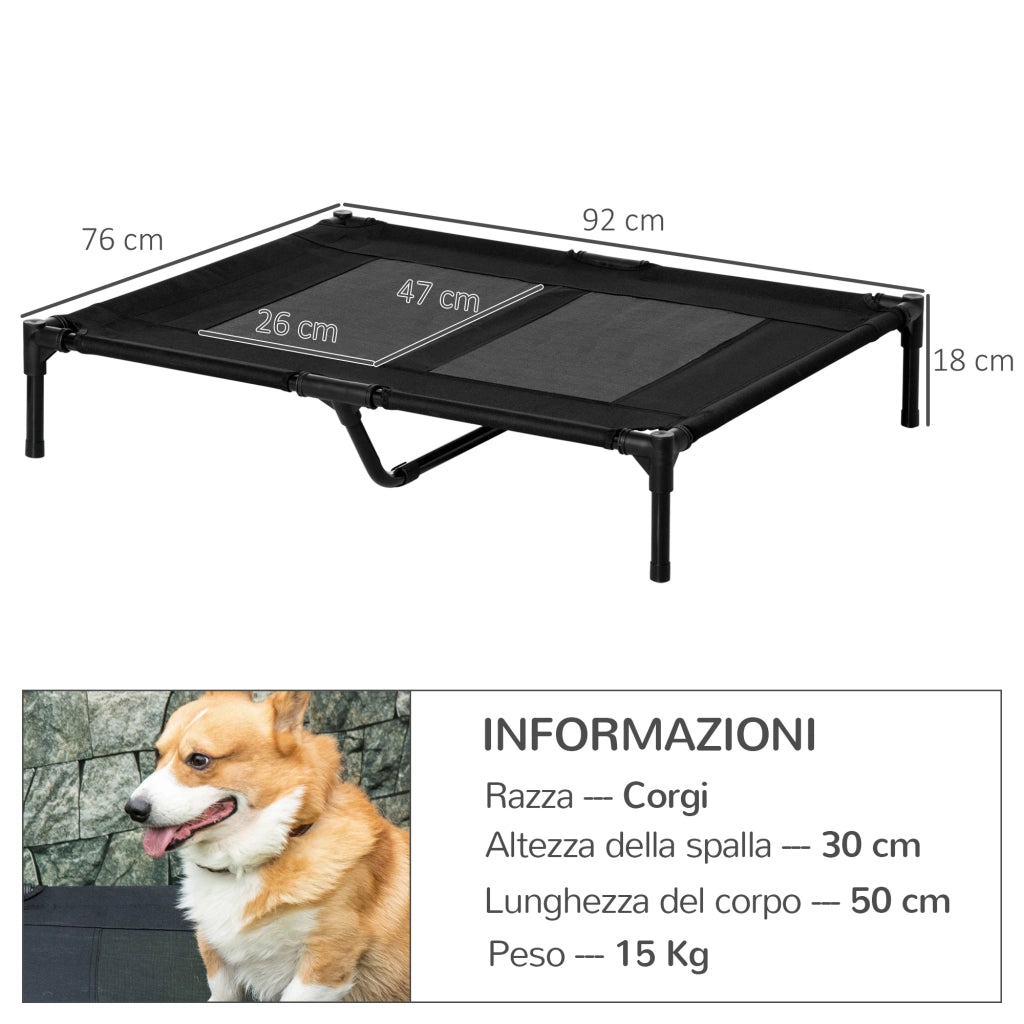 Brandina per Cani in Metallo e Tessuto Oxford ¨C Xylo ¨C Nero 92x76x18cm con Borsa