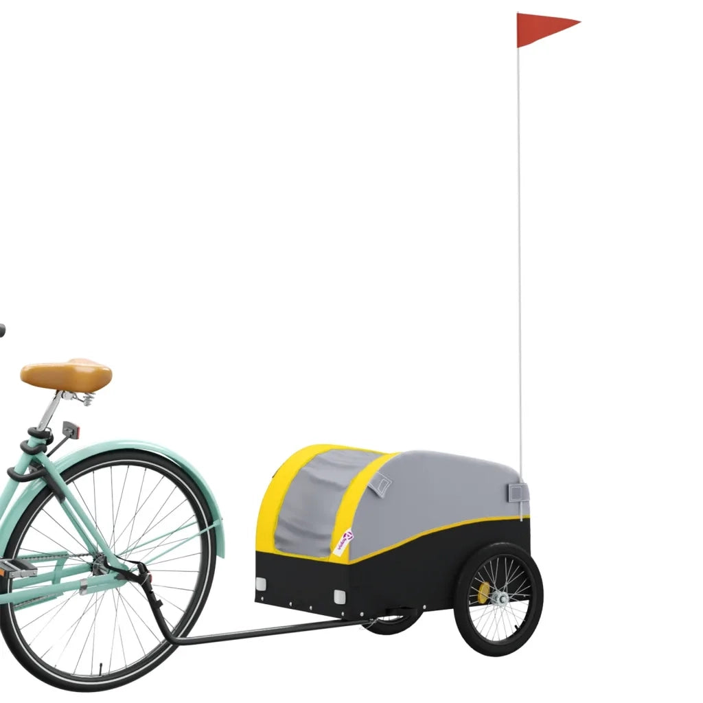 Rimorchio da Bici Nero e Giallo 30 kg in Ferro CFW9125492