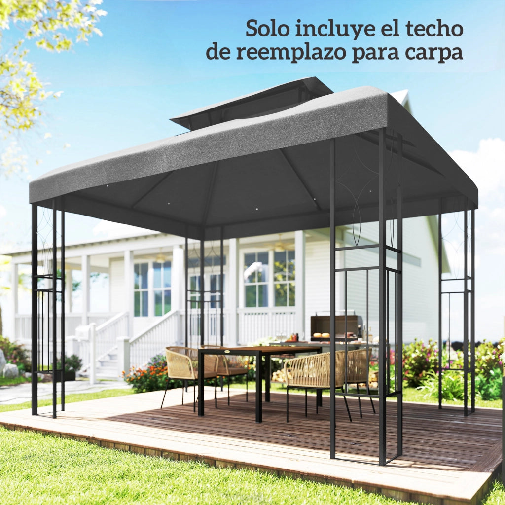 Toldo 4x3 m ¨C zephmum ¨C Grigio con Protezione UV e Drenaggio