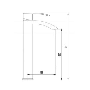 Rubinetto Miscelatore Monocomando Lavabo in Ottone Riga Cromato