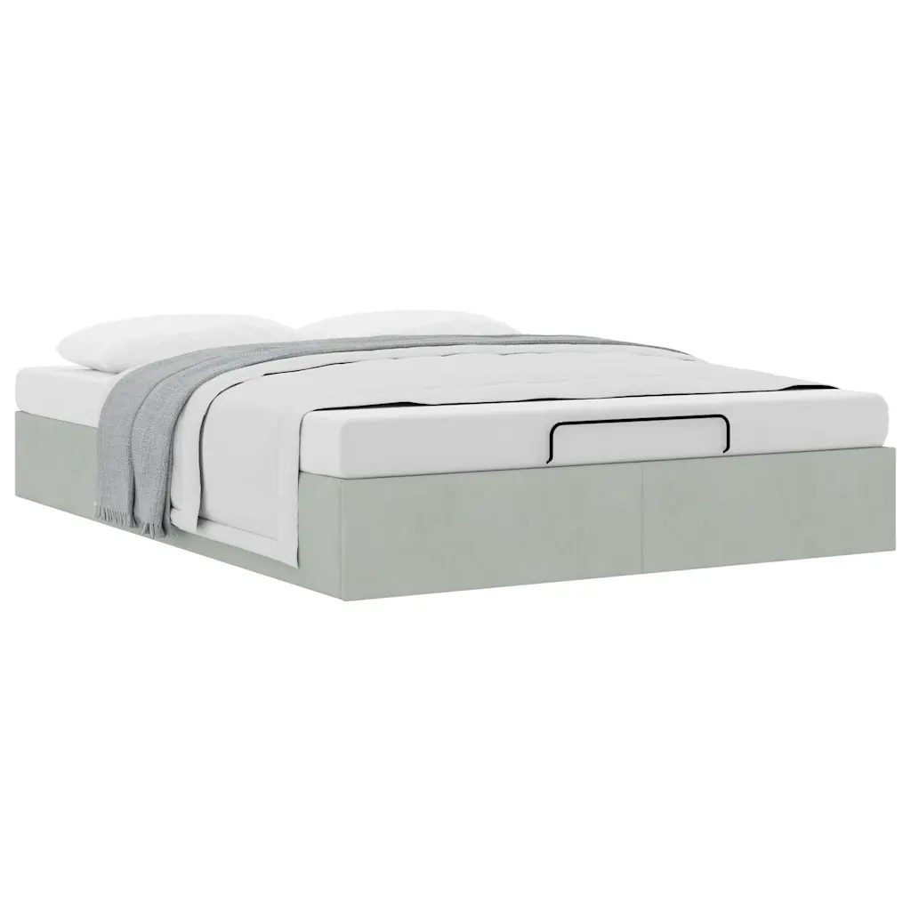 Struttura Letto Pouf senza Materasso-Giroletto con contenitore 140x200 cm in Velluto 687937