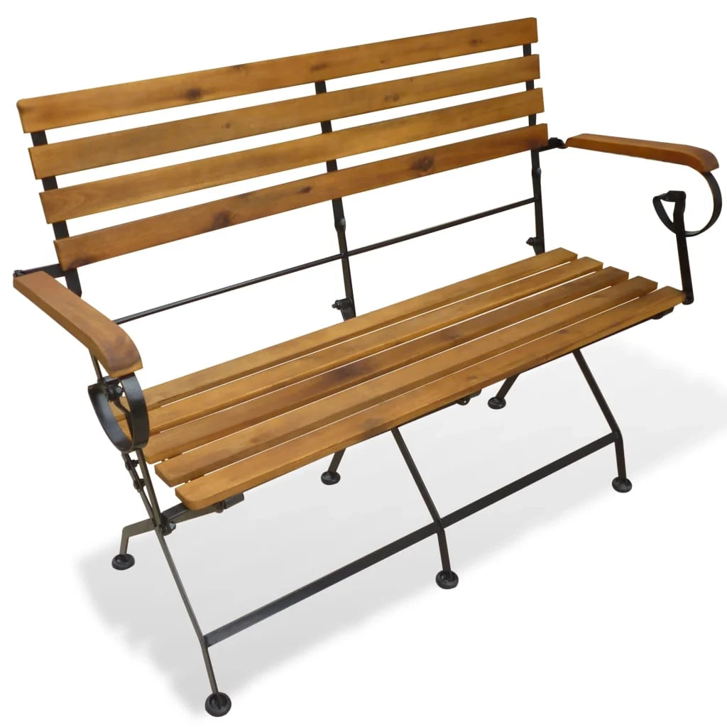 Panca da giardino mobili da esterno per patio panca pieghevole da giardino e terrazza 112 cm legno massello di acacia 02_0011839