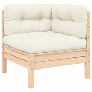 Salotto da Giardino-Set Divani da Giardino3 pz con Cuscini Crema Massello di Pino 387223