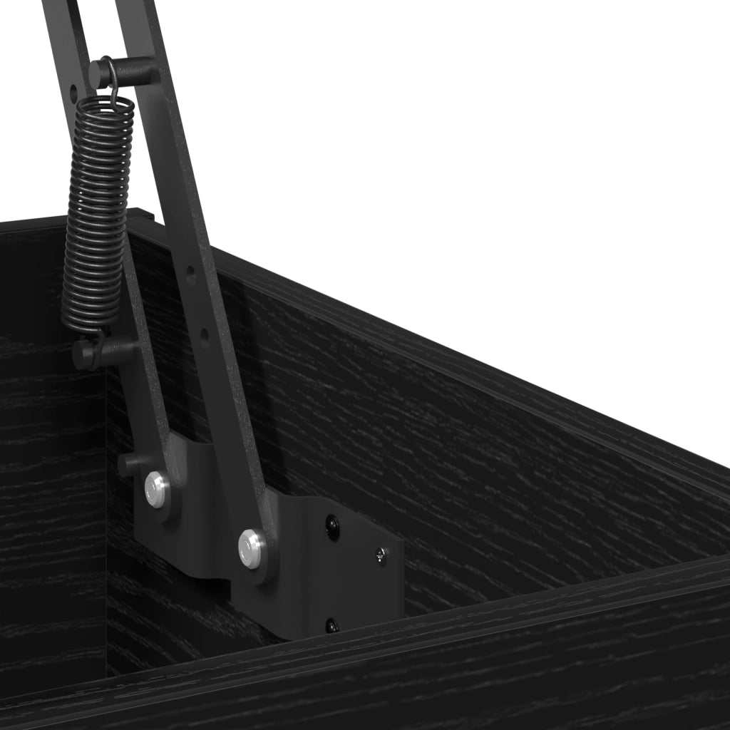 Tavolino da caffÃ¨ con piano sollevabile Nero Rovere 60x44,5x45 cm Legno ingegnerizzato