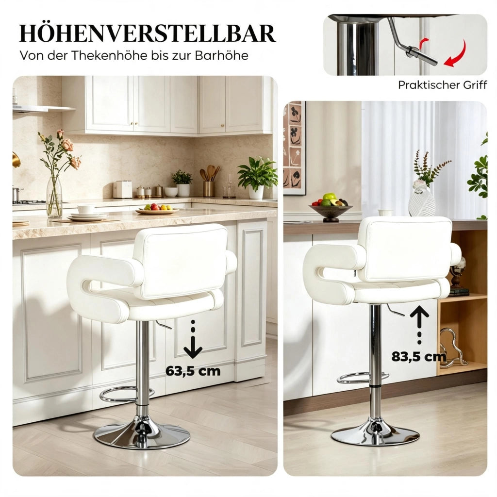 SGABELLO ALTO girevole regolabile 61x50x93-113 cm bianco metallo