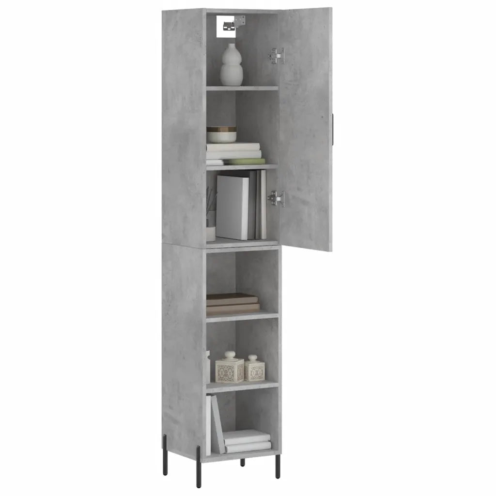 Credenza | Madia | Buffet da pranzo | Armadio da pranzo Grigio Cemento 34,5x34x180 cm in Legno Multistrato