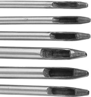 Set di punzoni per fori a forma ovale, 6 pezzi, alta qualità acciaio, per cuoio, cinghie, cinture, punzoni affilati e resistenti, facile da utilizzare, attrezzi per punzoni