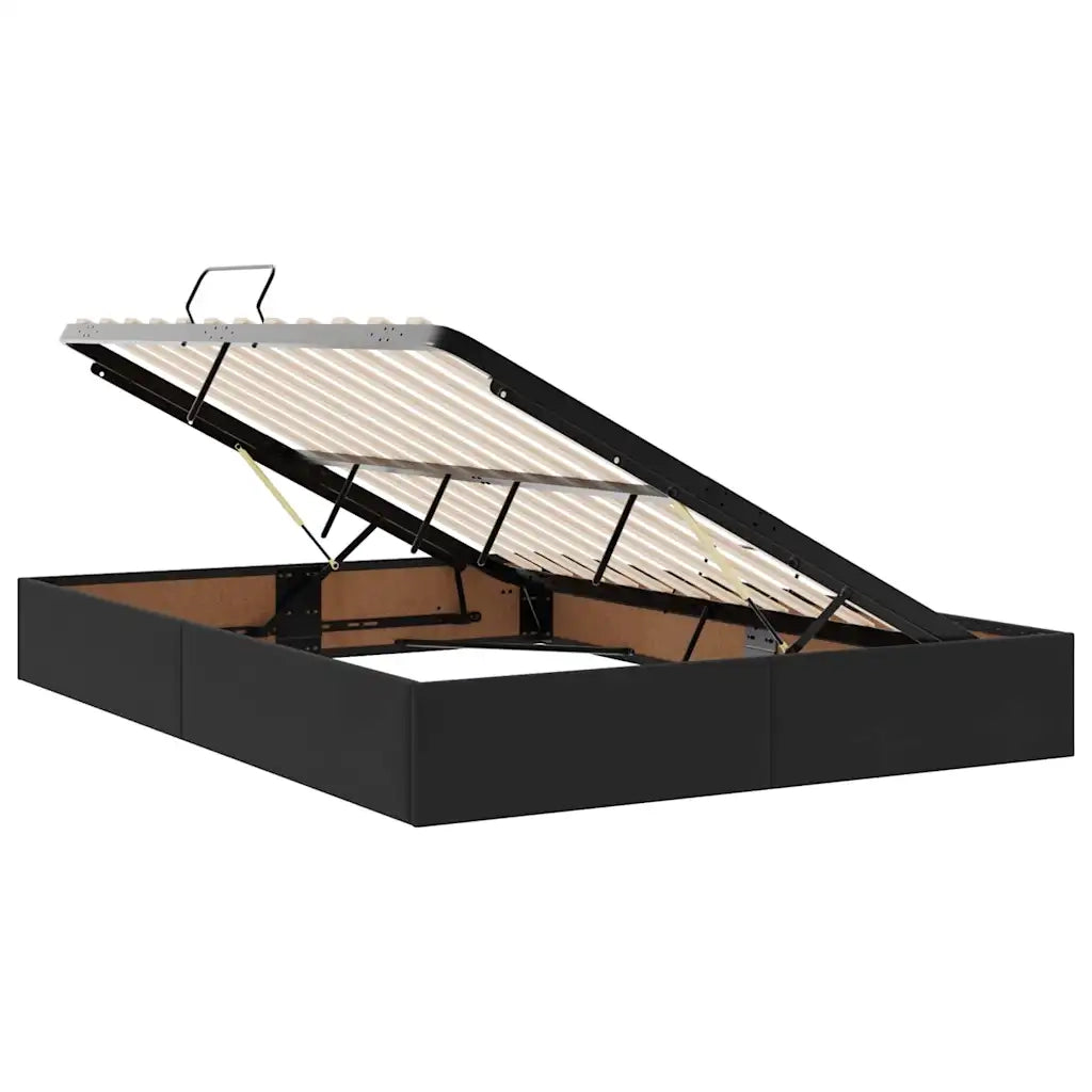 Letto con contenitore e materasso Nero 140 x 200 cm Velluto