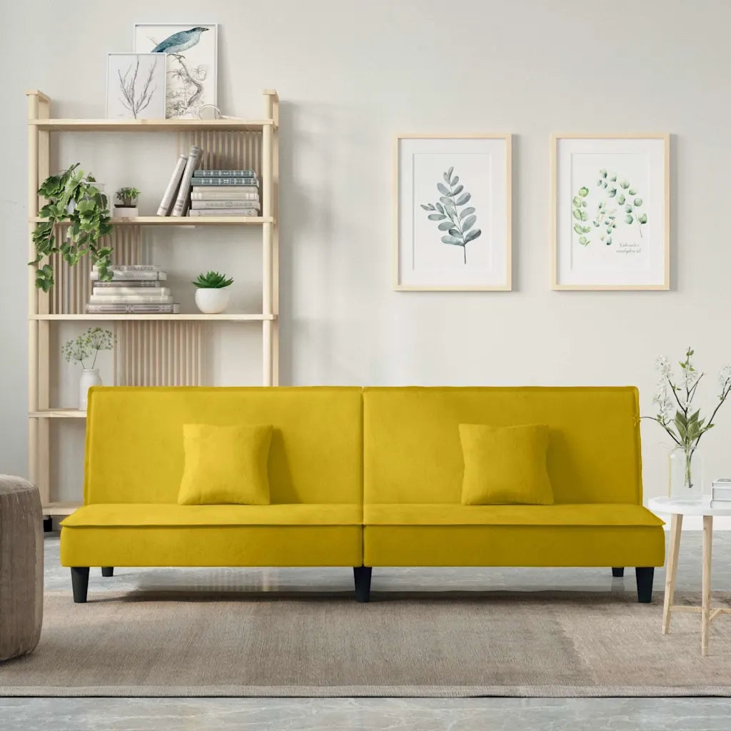 Divano Letto Giallo in Velluto