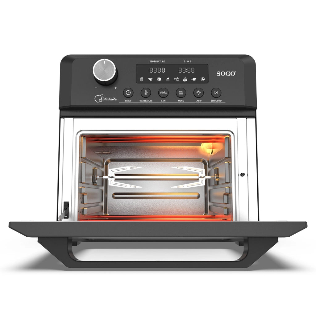 Forno friggitrice ad aria 18L con girarrosto e essiccatore, temperatura 40-230°C 7 programmi touch 1500W - Sogo