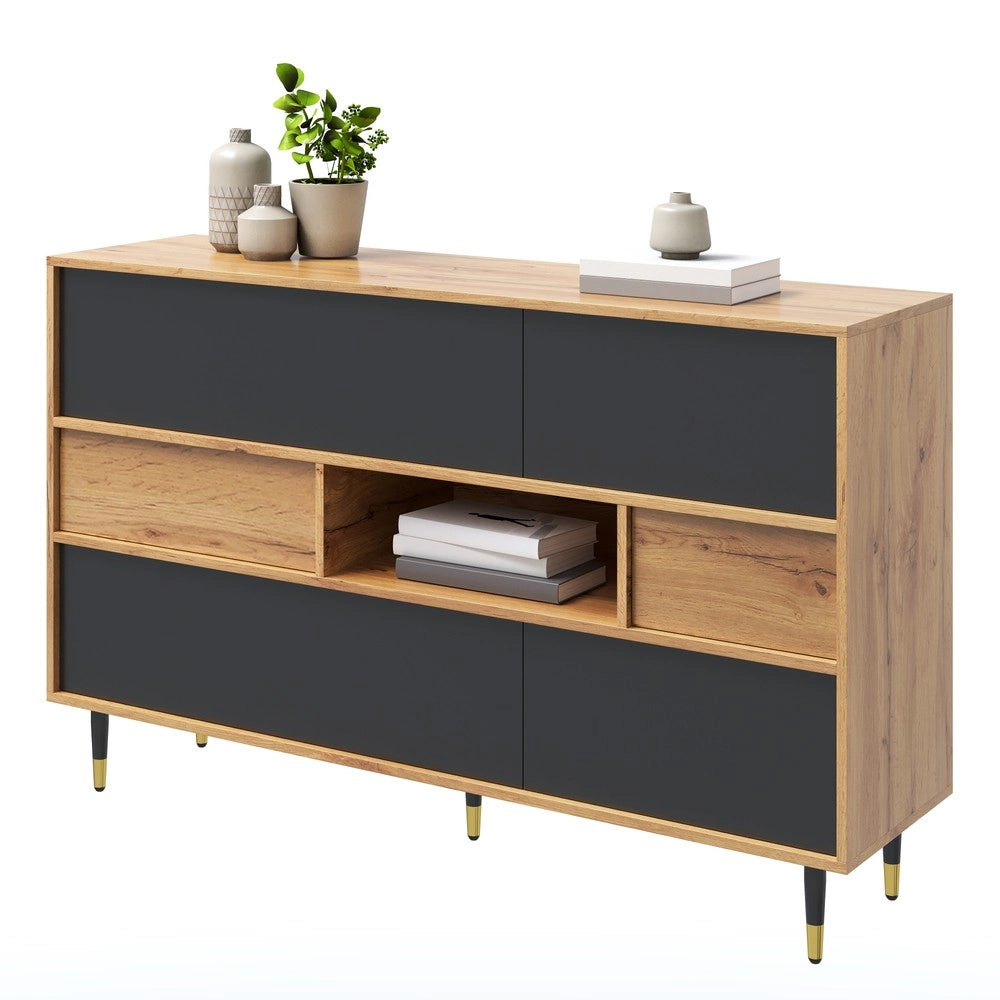 Consolle multiuso con cassetti ¨C Minimal ¨C nero legno truciolato salvaspazio