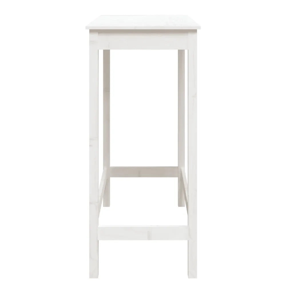 Tavolo da Bar Bianco 100x50x110 cm in Legno Massello di Pino 833266