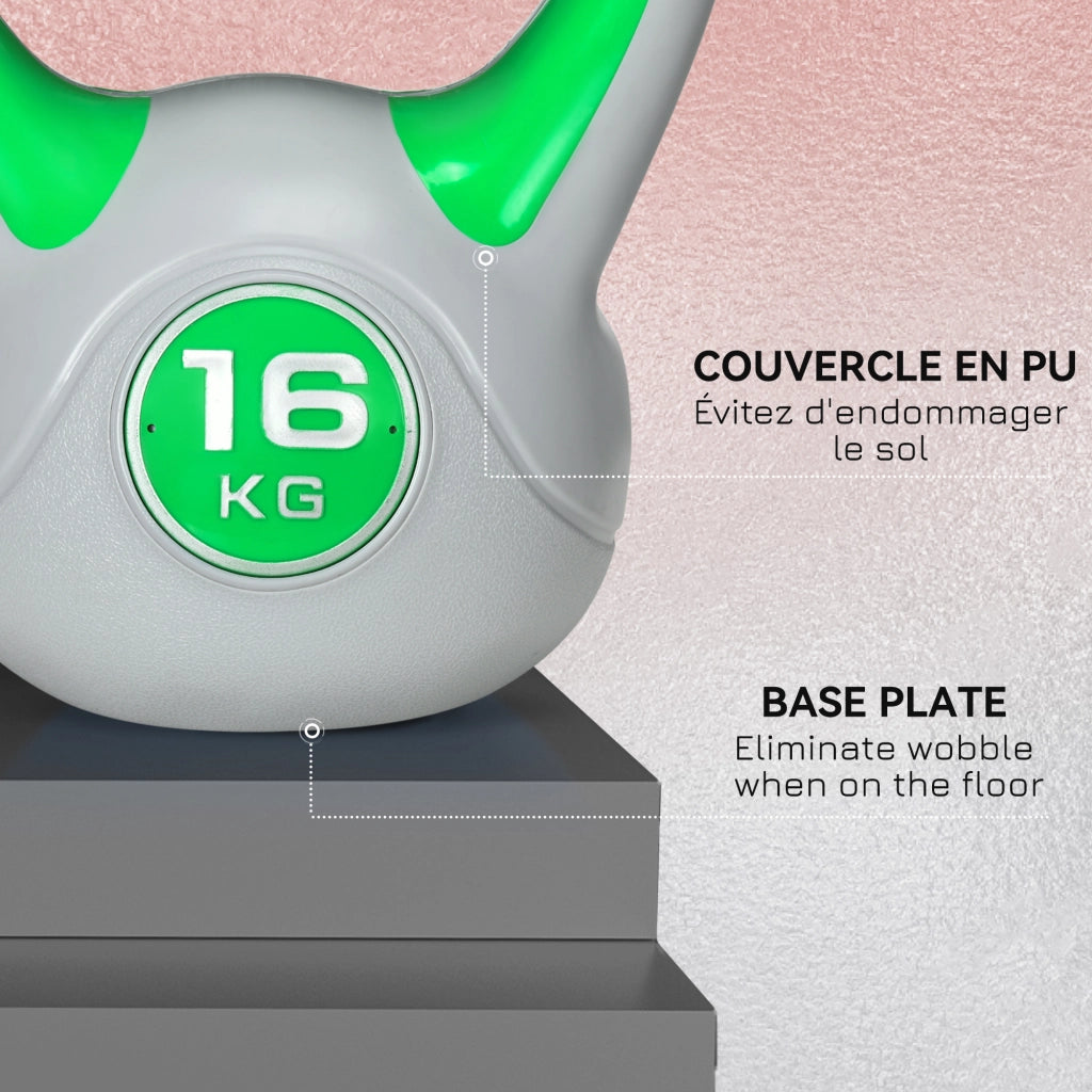 Kettlebell 16 kg ¨C Zephmum ¨C Verde 27x17x31 cm