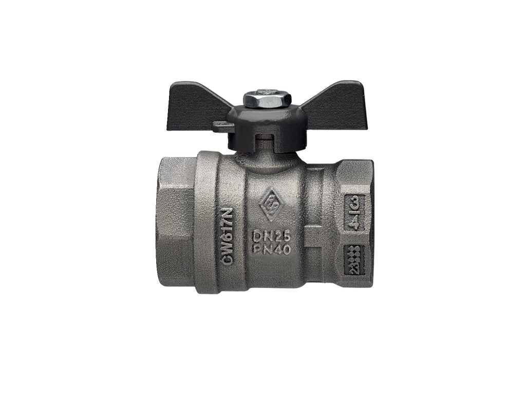 VALVOLA A SFERA A PASSAGGIO TOTALE FF FARFALLA IN ALLUMINIO- 3/4 DN 20  PN 40- RB- pezzi 1