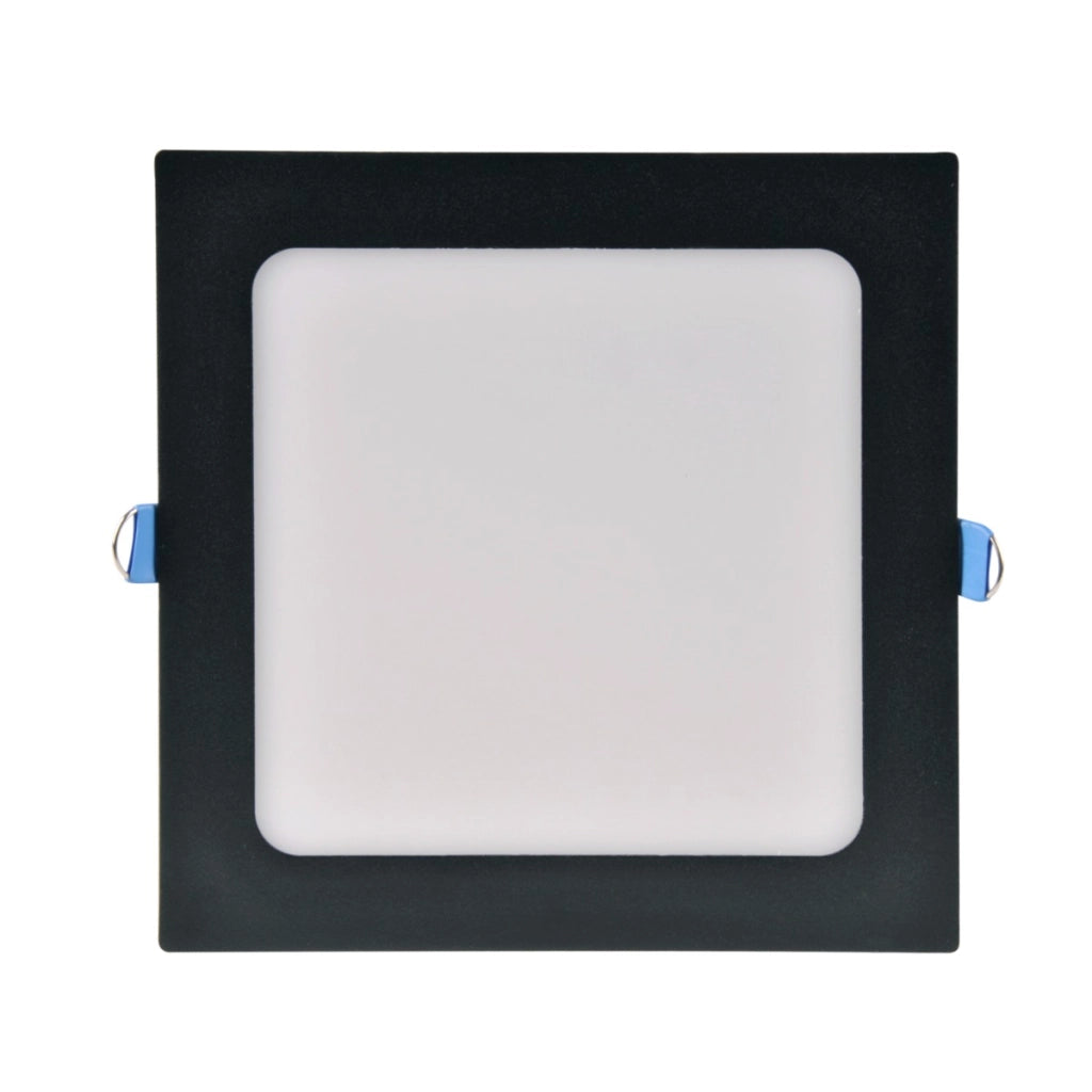 Faretto LED incasso 10W quadrato 17cm nero 4000K Polux