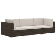 Set di mobili da giardino mobili da esterno set da 3 pezzi con cuscini resina intrecciata marrone 02_0016003